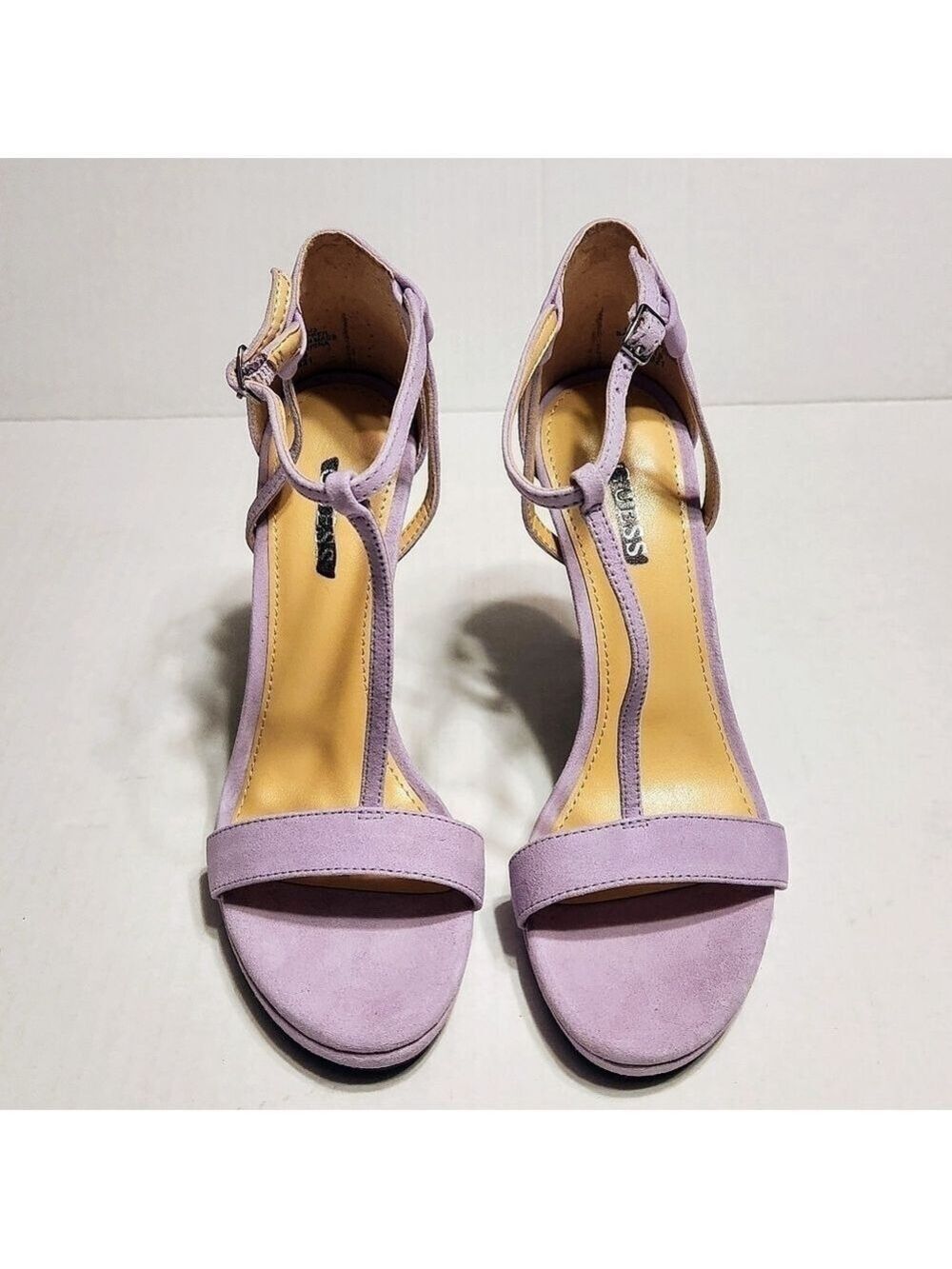 Guess Purple Suede Ankle Strap Stiletto Sandals 6.5 - Picture 4 of 12